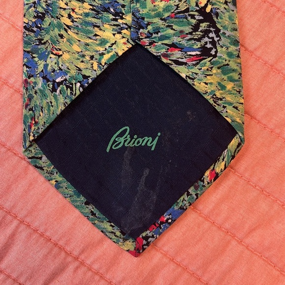 Brioni by Santostefano 100% Silk Abstract colorful Men’s Luxury Tie - Picture 4 of 11